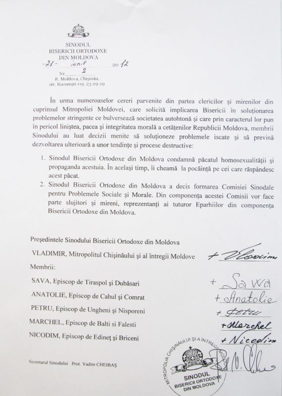 722569163 Deciziile Sinodului Bisericii Ortodoxe din Moldova