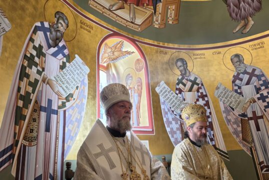 În Duminica a XV-a după Cincizecime, Mitropolitul Vladimir a slujit Sfânta Liturghie la Mănăstirea Rakovița din Serbia