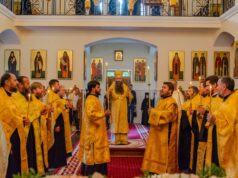 Slujba Privegherii în cinstea Sfântului Ierarh Dionisie la Mănăstirea Suruceni